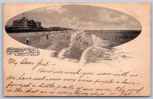 K23/ Virginia Beach Postcard c1910 Princess Anne Hotel Beach Bathers 294