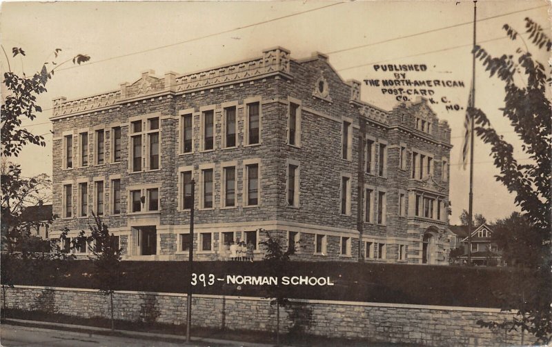 F52/ Kansas City Missouri RPPC Postcard 1911 Norman School Building