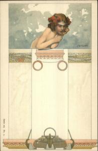 Art Nouveau CTH Kempf c1900 UDB Postcard - Child & Pillar Column Series 165 #2