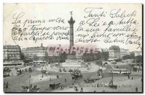 Old Postcard Paris's Bastille Square