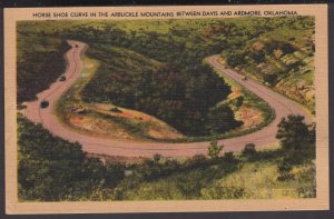 Oklahoma Horse Shoe Curve Arbuckle Mts between Davis and Ardmore ~ Linen