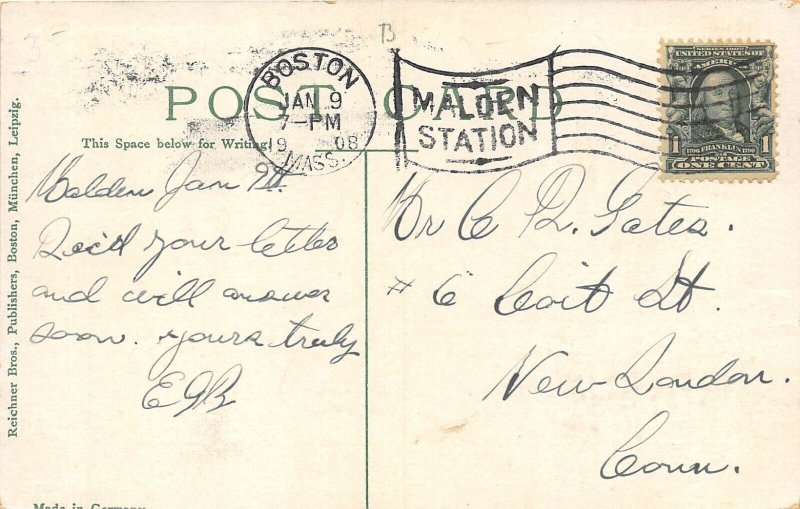 Malden Massachusetts 1911 Postcard YMCA Building Lunch Cafe