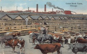 UNION STOCK YARD CHICAGO ILLINOIS POSTCARD 1914