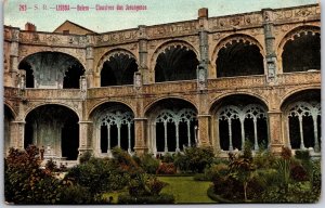 Belem Claustros De Anonymous Lisboa Portugal Landscaped Grounds Postcard