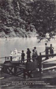 Canoeing YMCA Camp Konokwee Connoquenessing Pittsburgh Pennsylvania 50s postcard