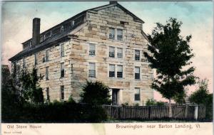 BROWNIINGTON, VT Vermont    Old STONE HOUSE    c1910s  Handcolored  Postcard