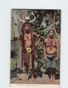 Postcard A Marriage costume Igorrotes Philippines