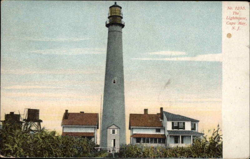 Cape May New Jersey NJ Light House Lighthouse c1910 Vintage Postcard