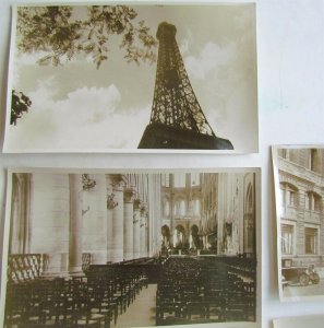 PARIS FRANCE EIFFEL TOWER VIEWS LOT OF 5 VINTAGE REAL PHOTO POSTCARDS RPPC 