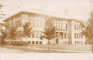 E35/ Polo Illinois Il Real Photo RPPC Postcard 1907 High School Building