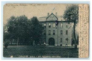 1907 College Hall Mount Morris College Illinois IL Posted Vintage Postcard  