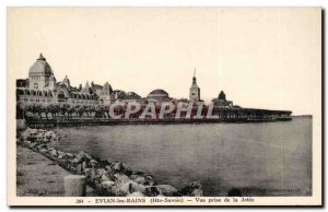 Evian les Bains - View from the Jetee - Old Postcard