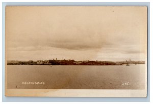 c1920's Sea View Of Helsingfors Finland RPPC Photo Unposted Vintage Postcard