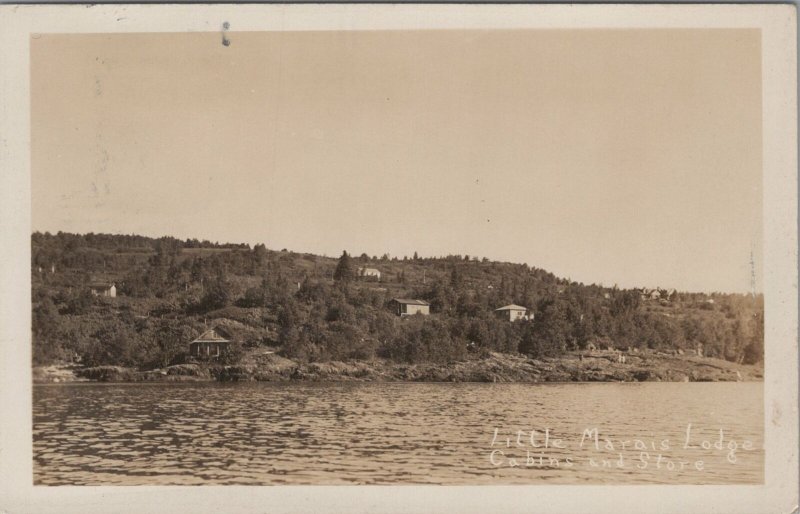 RPPC Postcard Little Marais Lodge Cabins and Store MN Minnesota