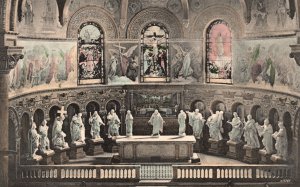 Vintage Postcard Chancel With Altar Stanford Memorial Parish Church California