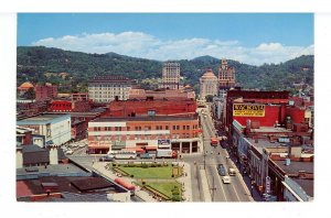 NC - Asheville. Pritchard Park & Patton Avenue Street Scene ca 1957