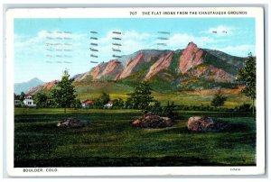 1936 The Flat Irons From The Chautauqua Grounds Boulder Colorado CO Postcard