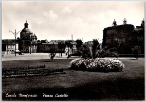 Casale Monferrato Piazza Castello Italy Landscape Real Photo RPPC Postcard
