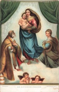 Raphael Sistine Madonna Art Postcard Stengel & Co. Dresden Vintage