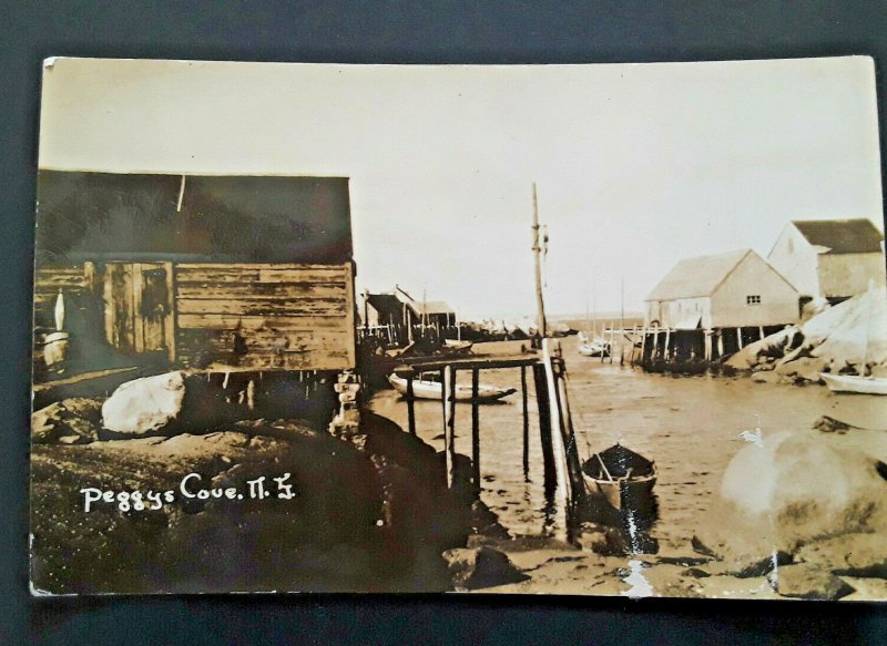 Mint Vintage Peggy's Cove Nova Scotia Canada Boats Wharves Houses RPPC