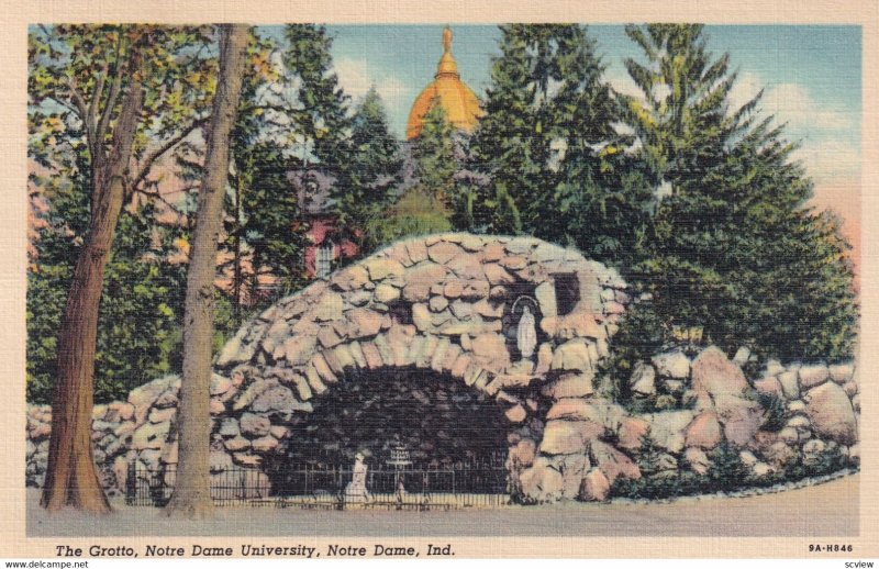 NOTRE DAME, Indiana, PU-1940; The Grotto, Notre Dame University