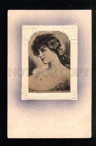 037792 Charming Young Lady. By ASTI old Art Nouveau