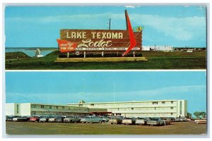 1960 Lake Texoma Lodge Durant Oklahoma OK, Dallas TX Dual View Vintage Postcard