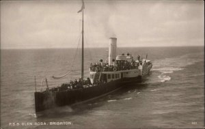 Brighton UK Steamer Boat PSS Glen Rosa c1910 Real Photo Postcard
