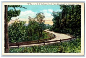 Monteagle Tennessee TN Postcard S Curve On U.S Highway Three Miles South
