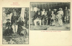 Tahiti, Queen Tuarii of Raiatea and Tahaa with Chief Teraupo'o (1897) Polynesia