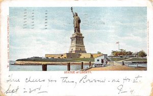 Statue of Liberty New York City, USA 1905 writing on front, postal marking on...