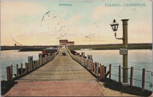 Netherlands Vianen Vreeswijk Schipbrug Vintage Postcard C172