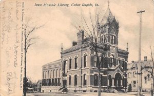 Iowa Masonic Library Cedar Rapids LA USA Postcard