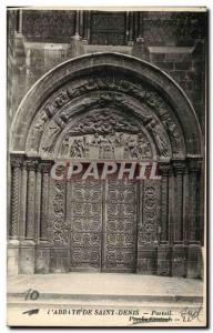 Old Postcard Abbaye De Saint Dionysius Portal