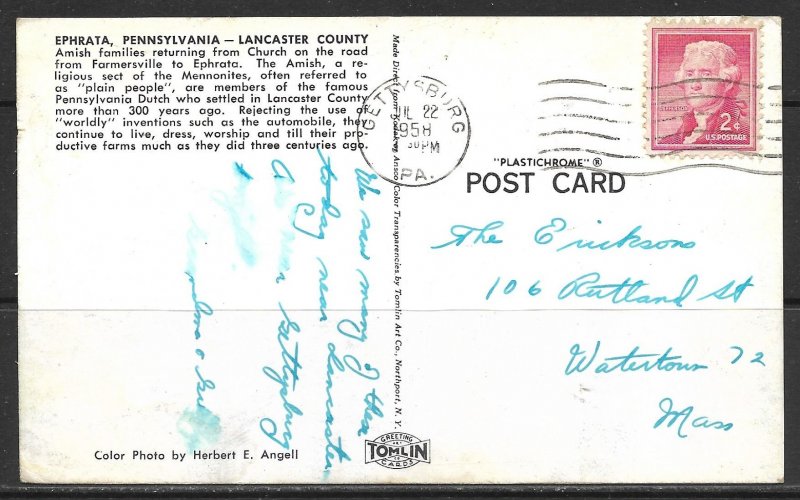 Pennsylvania, Ephrata - Amish Families Returning From Church - [PA-027]