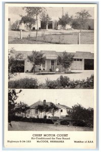 McCook Nebraska NE Postcard Chief Motor Court Multiview c1910's Unposted Antique