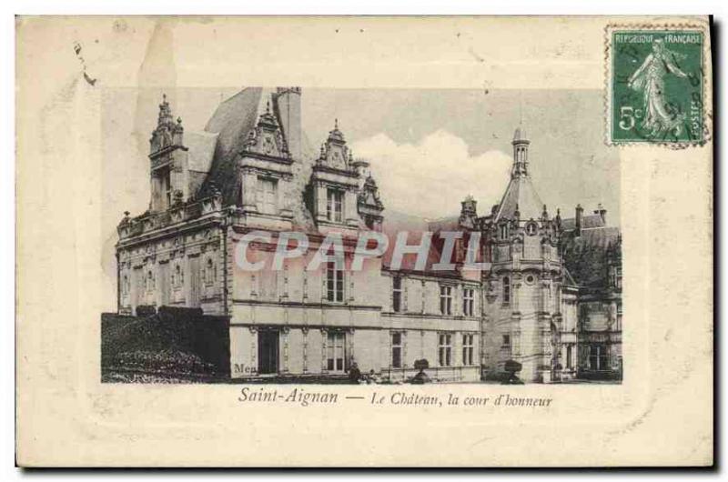 Postcard Old Saint Aignan Chateau the Honor Court