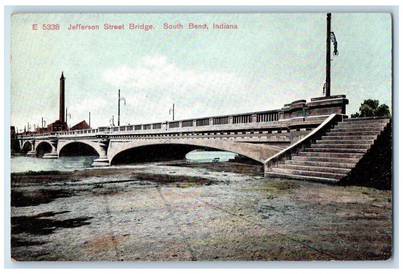 c1910's Jefferson Street Bridge South Bend Indiana IN Unposted Antique Postcard