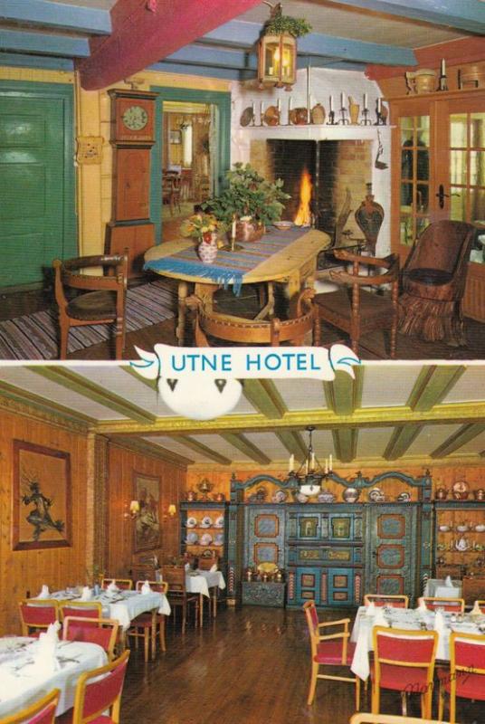 The Utne Hotel Restaurant Area Denmark Postcard