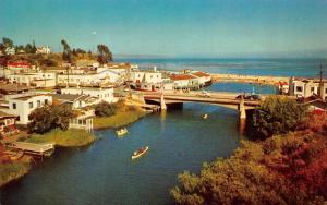 CA,  California  CAPITOLA-BY-THE SEA~Bird's Eye  HOMES~BRIDGE~CANOE  40's Cars