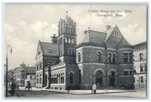 c1905s Custom House And Post Office Exterior Springfield MA Unposted Postcard