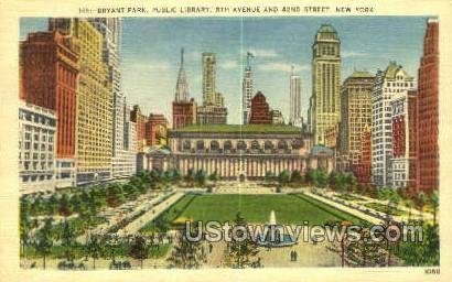 Bryant Park & Public Library in New York City, New York