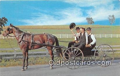 Traditional Dress Amish Courting Buggy Unused indentation in card