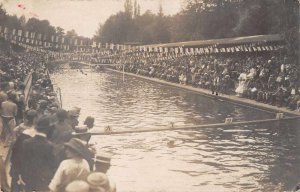 Swimming Competition Swimmers Race Real Photo Vintage Postcard JF685473