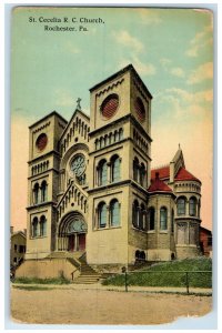 1912 Front View St Cecelia R. C. Church Rochester Pennsylvania Unposted Postcard