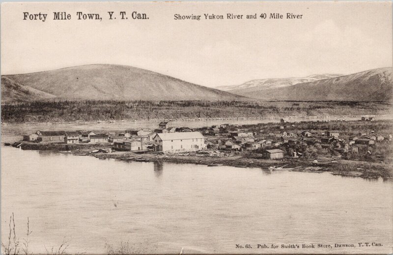 Forty Mile Town Yukon River Unused for Smith Books Dawson YT Postcard G21