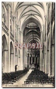 Old Postcard Coutances Interior De La Cathedrale