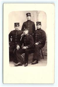 Postcard Swedish Police or Soldiers Studio RPPC Real Photo c1910 G07