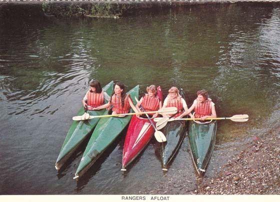 Buckinghamshire Girl Guides Rangers Canoe Boat Rapids Postcard