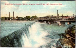 Postcard BRIDGE SCENE Lawrence Massachusetts MA AL3174